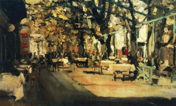 Café In Yalta by Constantin Alexeevich Korovin
