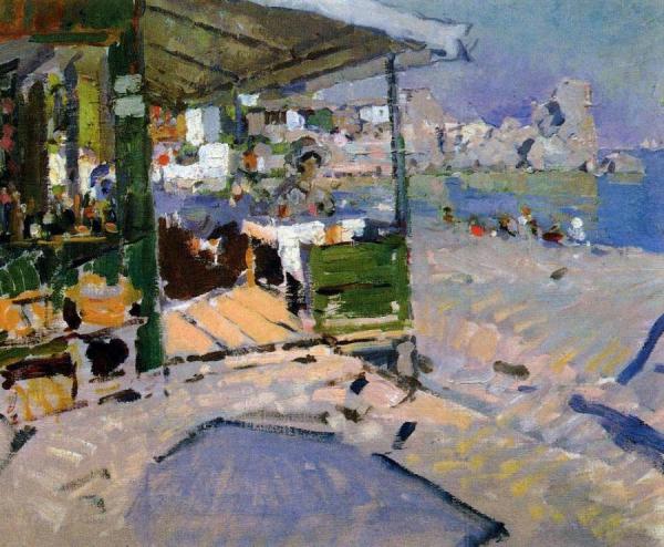 On The Beach In The Crimea by Constantin Alexeevich Korovin