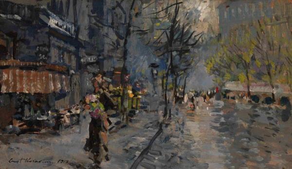 Parisian Street View by Constantin Alexeevich Korovin