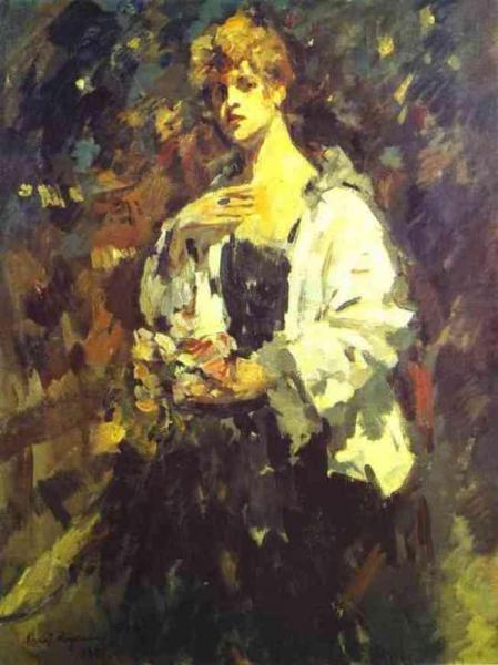 Portrait Of Z. Pertseva by Constantin Alexeevich Korovin