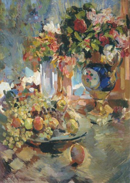 Still-life With A Blue Vase by Constantin Alexeevich Korovin