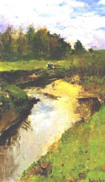The River Vorya At Abramtsevo. by Constantin Alexeevich Korovin