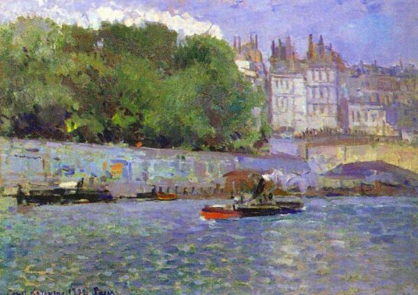 The Seine In Paris by Constantin Alexeevich Korovin