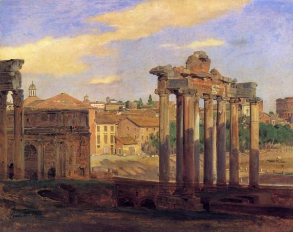 Constantin Hansen The Arch Of Septumius Severus And The Temple Of Concord