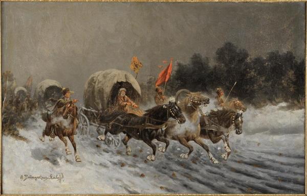 Gold Transportation In The Taiga by Constantin Stoiloff