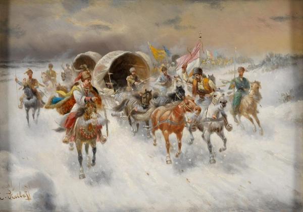 Gold Transportation In The Taiga by Constantin Stoiloff