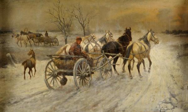 On The Way To The Market by Constantin Stoiloff Oil Painting Reproductions