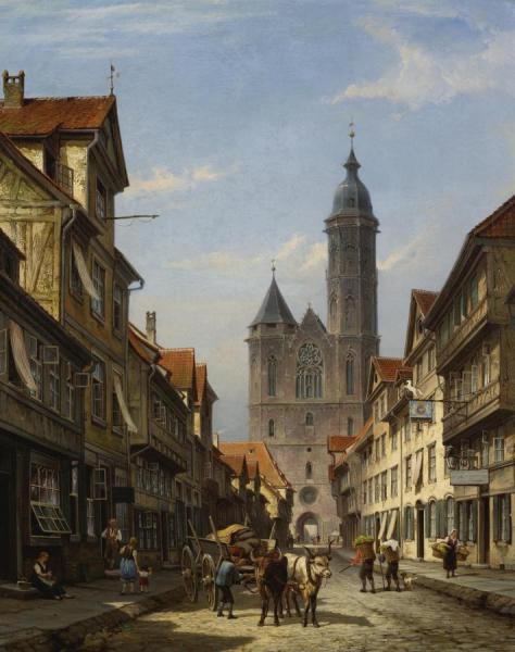 Cornelis Christian Dommelshuizen The Flower Market In The Grande Place, Brussels