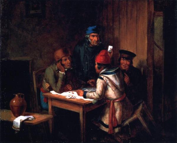 A Game Of Cards by Cornelius Krieghoff
