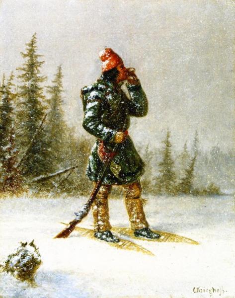 Calling The Moose by Cornelius Krieghoff