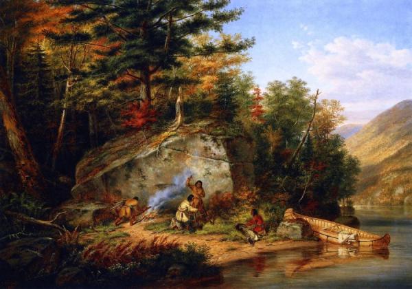 Chippewa Indians At Lake Huron by Cornelius Krieghoff Oil Painting Reproductions