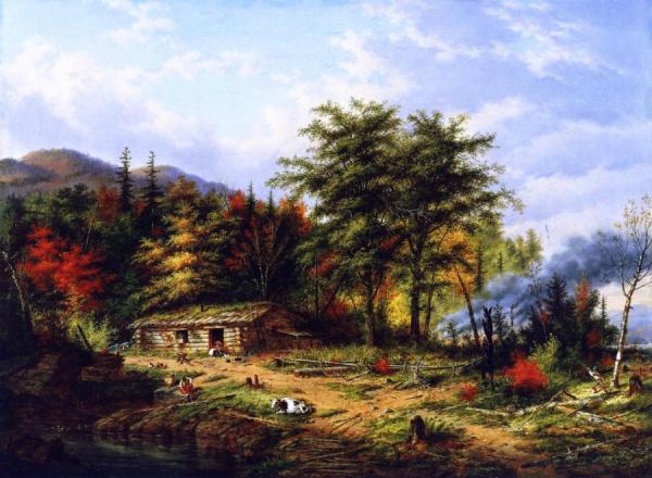 Cornelius Krieghoff Clearing Land Near The St. Maurice River