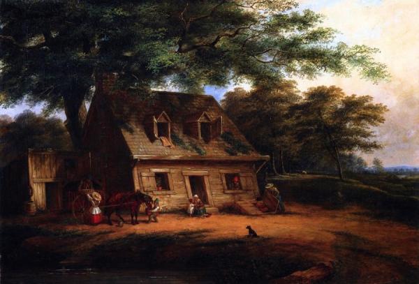 Cottage, St. Anne by Cornelius Krieghoff