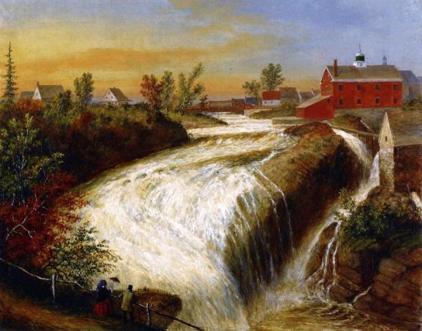 Falls Of Lorette, Near Quebec by Cornelius Krieghoff