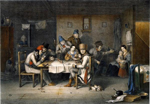 Cornelius Krieghoff French Canadian Habitans Playing Cards
