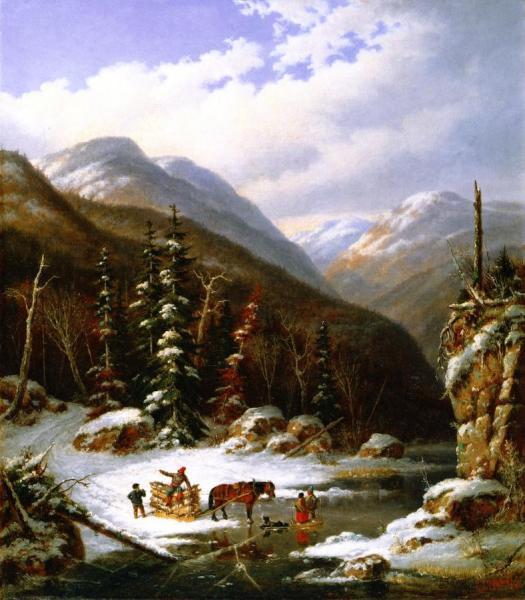 In The Jardin De Caribou, 59 Miles Below Quebec by Cornelius Krieghoff