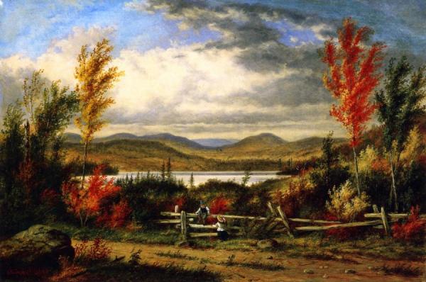 Lac Laurent: Autumn by Cornelius Krieghoff
