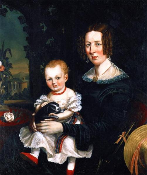 Margaret Erskine Williamson And Her Daughter Jessie by Cornelius Krieghoff