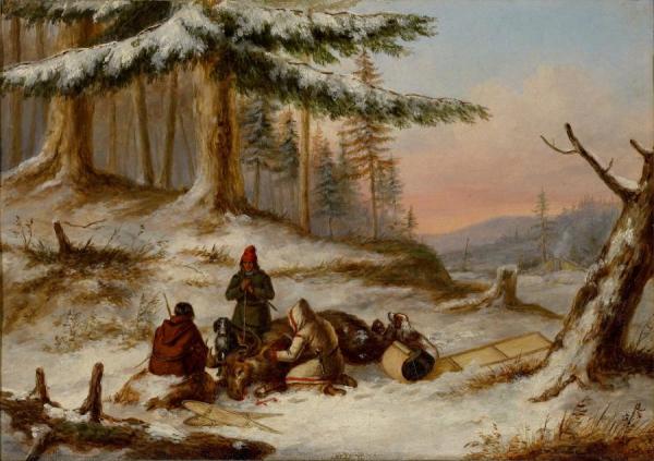 Moose Hunters by Cornelius Krieghoff