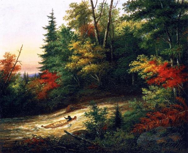 Shooting The Rapids by Cornelius Krieghoff