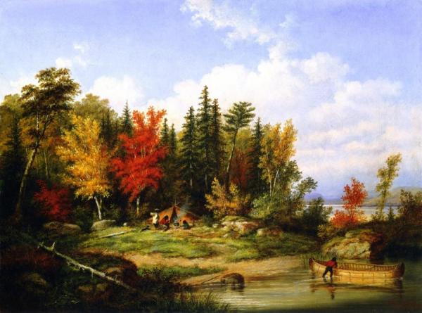 The Indian Campsite by Cornelius Krieghoff