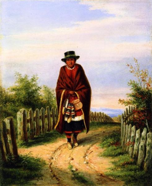 The Indian Moccasin Seller by Cornelius Krieghoff