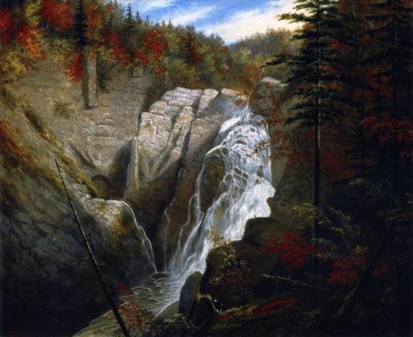 The St. Anne Falls by Cornelius Krieghoff
