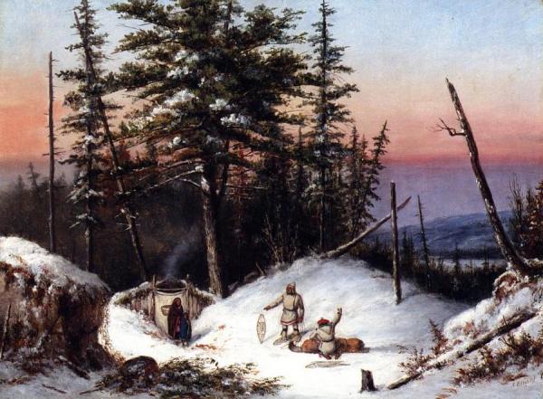 Trappers On The Frontier by Cornelius Krieghoff