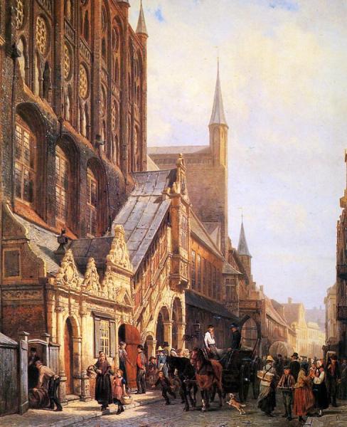 Cityhall In Lubeck by Cornelius Springer