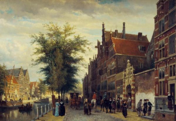 Het Atheneum Illustre Aan De Oudezijds Voorburgwal Te Amsterdam by Cornelius Springer