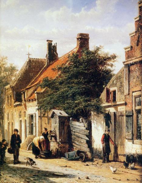 Walstraatje In Harderwijk by Cornelius Springer