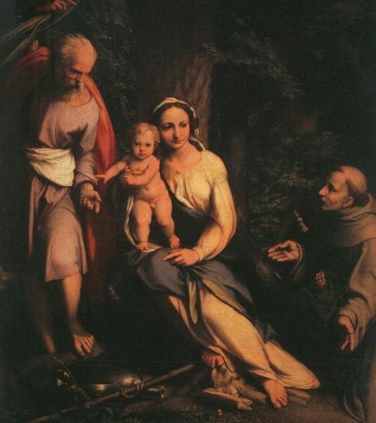The Rest On The Flight To Egypt With Saint Francis by Correggio Oil Painting Reproductions