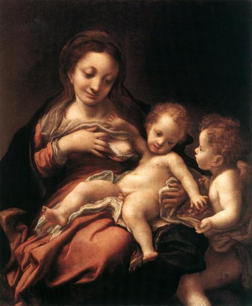 Correggio Virgin And Child With An Angel