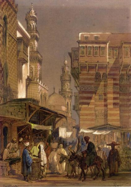 Market Day On The Mu'izz Id-din Li-lah, Old Cairo by Count Amadeo Preziosi