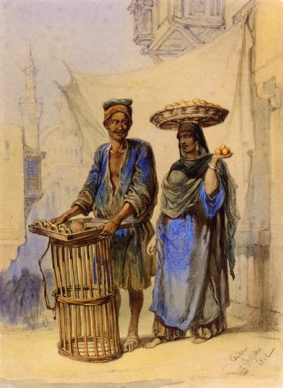 The Orange Seller, Cairo by Count Amadeo Preziosi