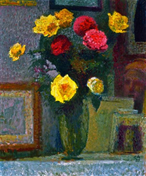 A Bunch Of Flowers by Cuno Amiet Oil Painting Reproductions