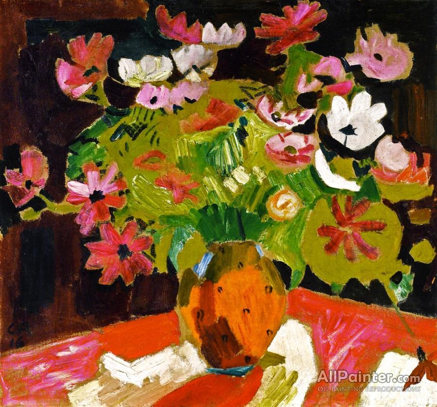 Cuno Amiet Bunch Of Dahlias Oil Painting Reproductions for sale | AllPainter Online