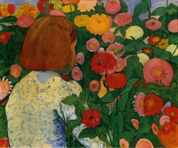 Girl With Flowers by Cuno Amiet