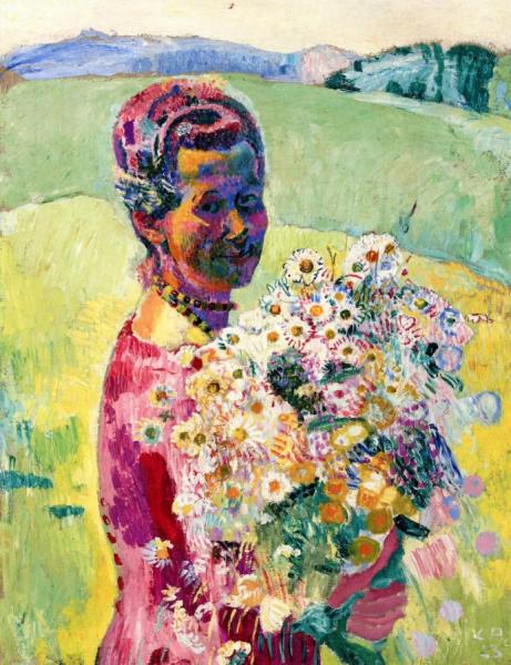 Lady With Flowers by Cuno Amiet