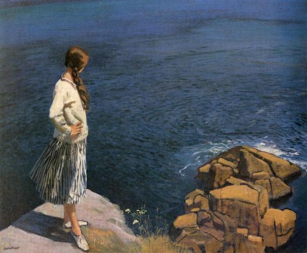 Dame Laura Knight At The Edge Of The Cliff