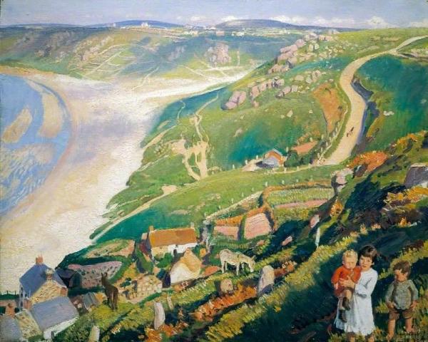Autumn Sunlight, Sennen Cove, Cornwall by Dame Laura Knight Oil Painting Reproductions