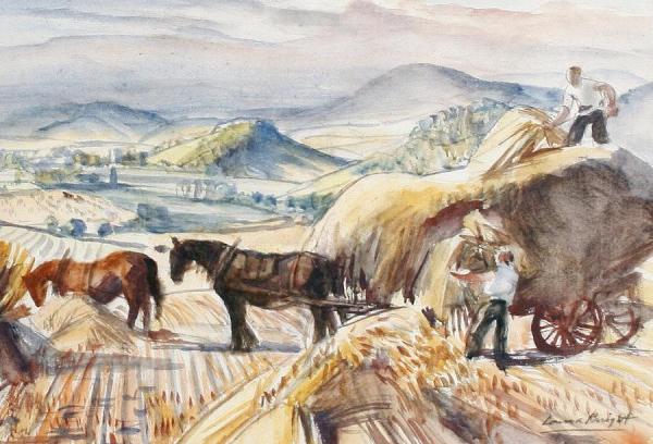 Gathering Corn by Dame Laura Knight Oil Painting Reproductions