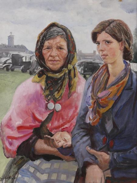 Gypsies At Ascot by Dame Laura Knight Oil Painting Reproductions