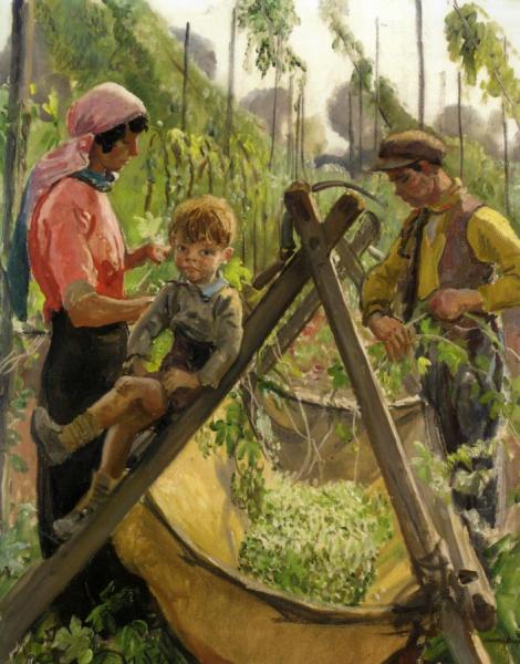 Hop Pickers by Dame Laura Knight Oil Painting Reproductions