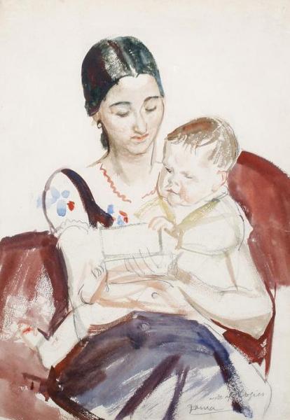 Mother And Child by Dame Laura Knight