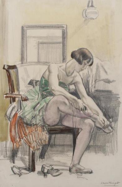 Putting On Shoes by Dame Laura Knight Oil Painting Reproductions