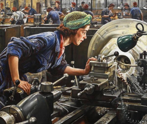 Ruby Loftus Screwing A Breech Ring by Dame Laura Knight