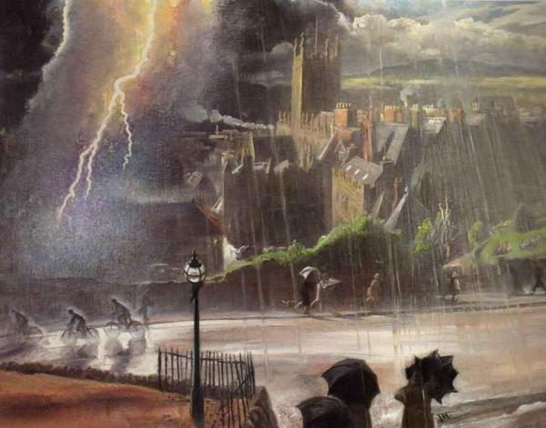 Storm Over Our Town, Malvern by Dame Laura Knight