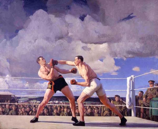Dame Laura Knight The Army. Boxing Match