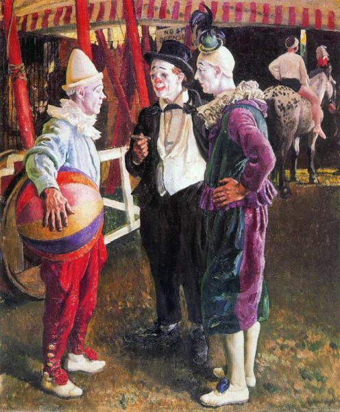 The Three Clowns by Dame Laura Knight